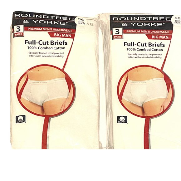 Roundtree & Yorke Other - Full Cut Men’s Briefs Underwear 2 Packs Roundtree Yorke Big Man Size 56 Cotton
